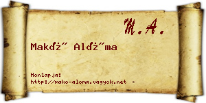 Makó Alóma névjegykártya